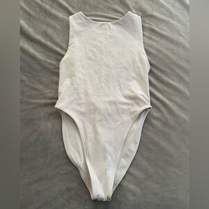 Garage White Backless Bodysuit